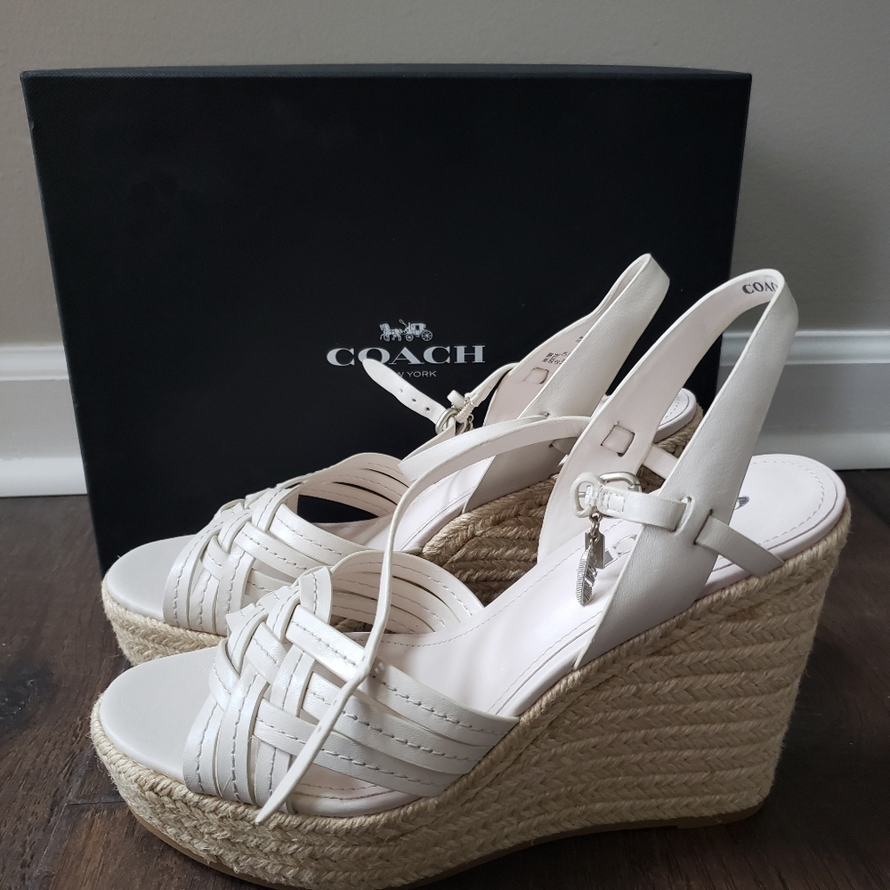 Coach platform wedge sandals